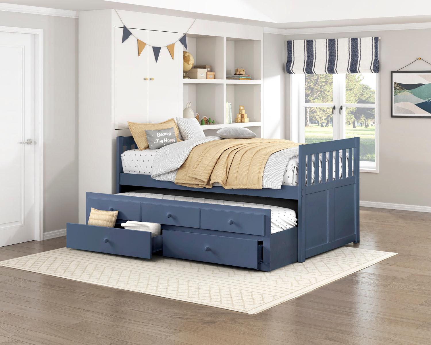 B2083BUPR-1* (2) Twin/Twin Trundle Bed - B2083BUPR-1*