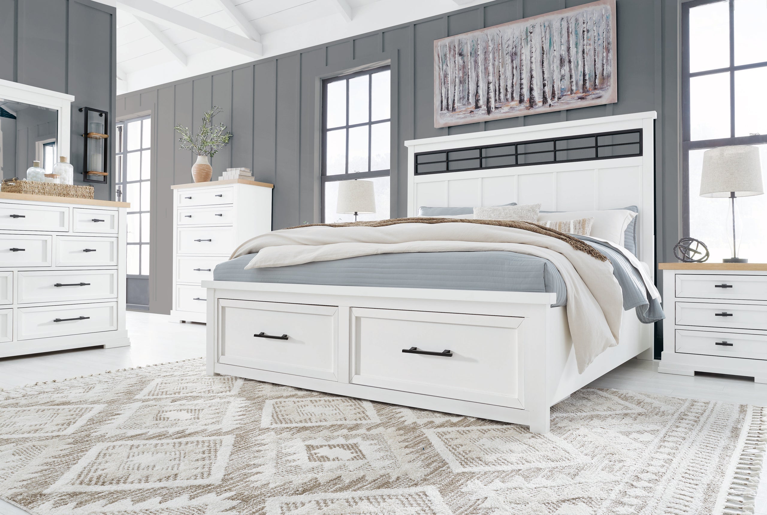 B844 5PC Bedroom Set - Queen, King *Extra Nightstand - B844 Extra Nightstand