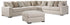 Ballyton 4-Piece Sectional with Ottoman in Sand - PKG016452