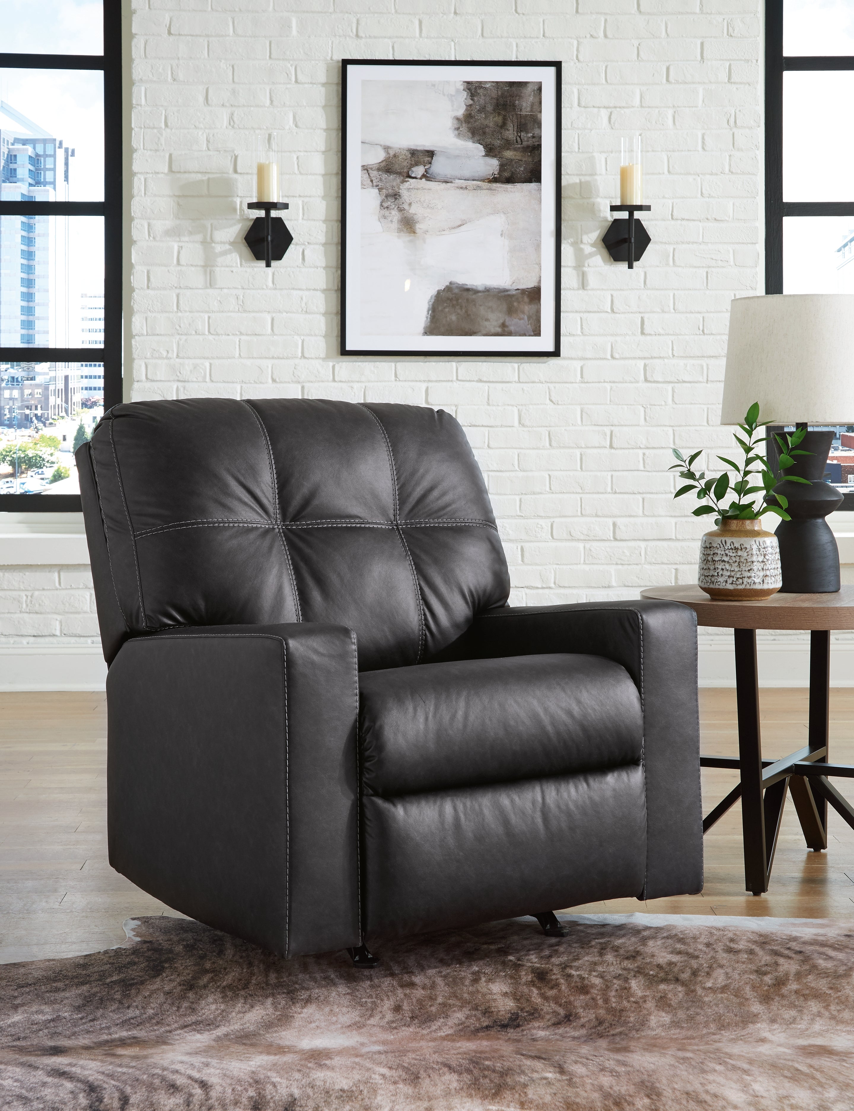 Barlin Mills Recliner and Oversized Accent Ottoman - 17004U4