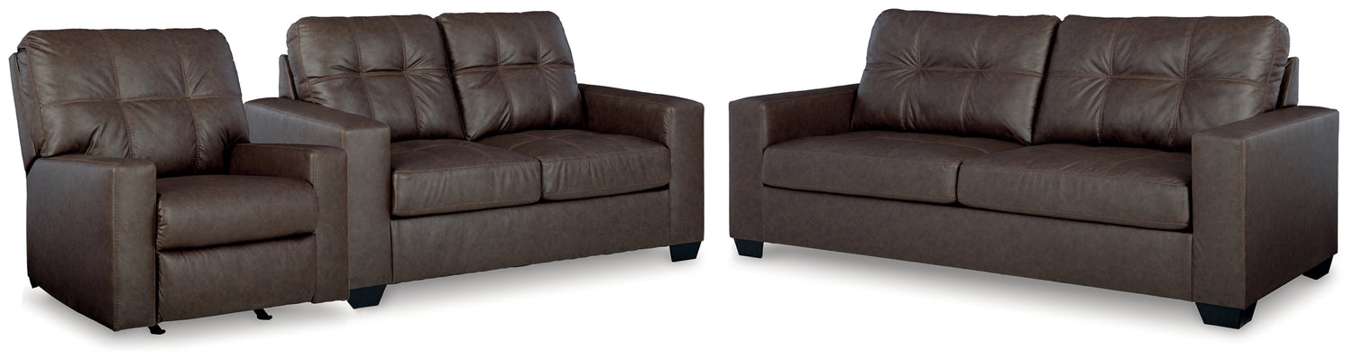 Barlin Mills Umber Sofa, Loveseat and Recliner - 17003U2