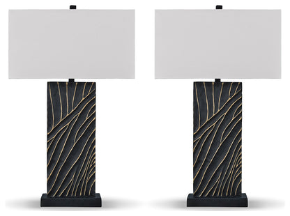 Bartlen 2-Piece Table Lamp Set in Black/Gold Finish - PKG019349