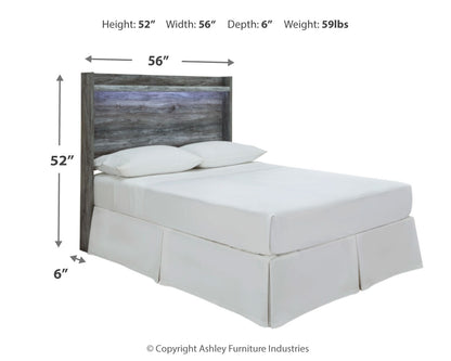 Baystorm Full Panel Headboard Bed with Dresser in Gray - PKG003676