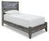 Baystorm Gray 2 Twin Panel Beds, 2 Mattresses, 2 Foundations, and Chest - B221B45
