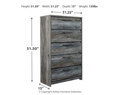 Baystorm Gray 2 Twin Panel Beds, 2 Mattresses, 2 Foundations, and Chest - B221B45