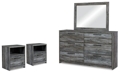 Baystorm Gray Dresser, Mirror and 2 Nightstands - B221B64