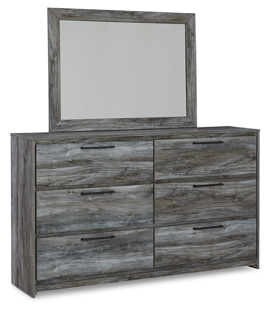 Baystorm Gray Full Panel Bed, Dresser, Mirror and Chest - B221B80