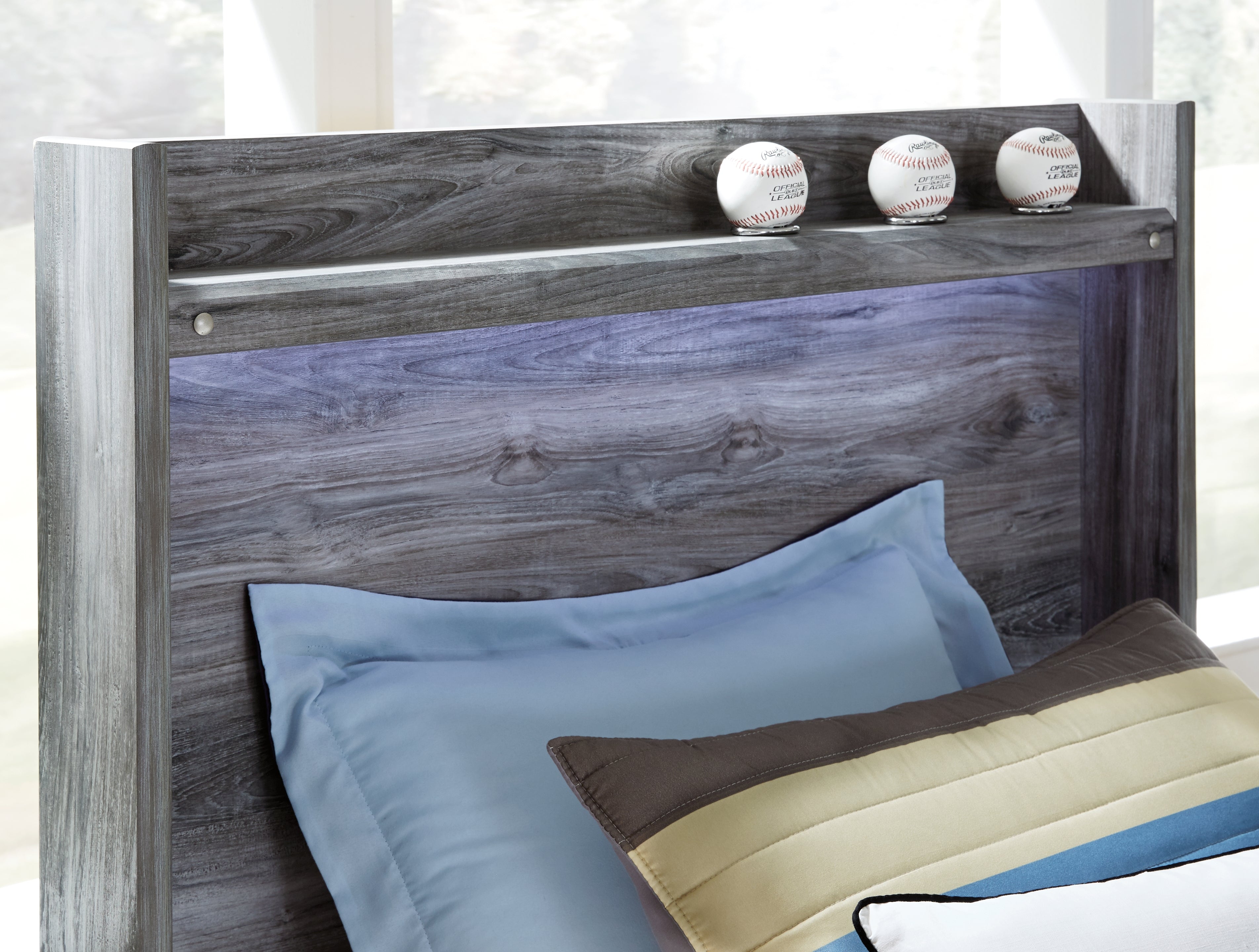 Baystorm Gray Full Panel Headboard Bed. Dresser, Mirror, Chest and Nightstand - B221B73