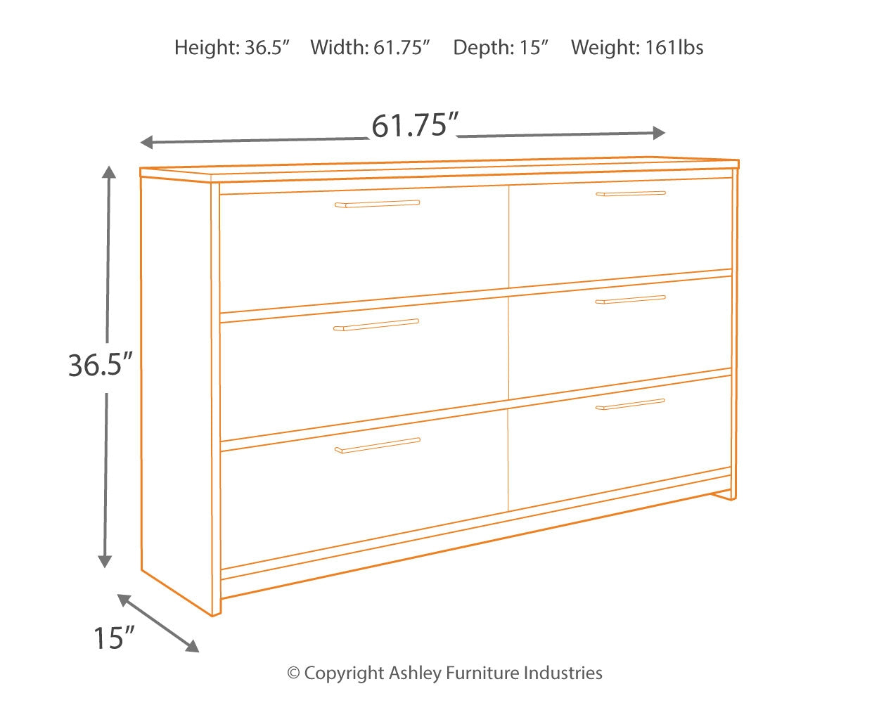 Baystorm Gray Full Panel Headboard, Dresser and Nightstand - B221B59
