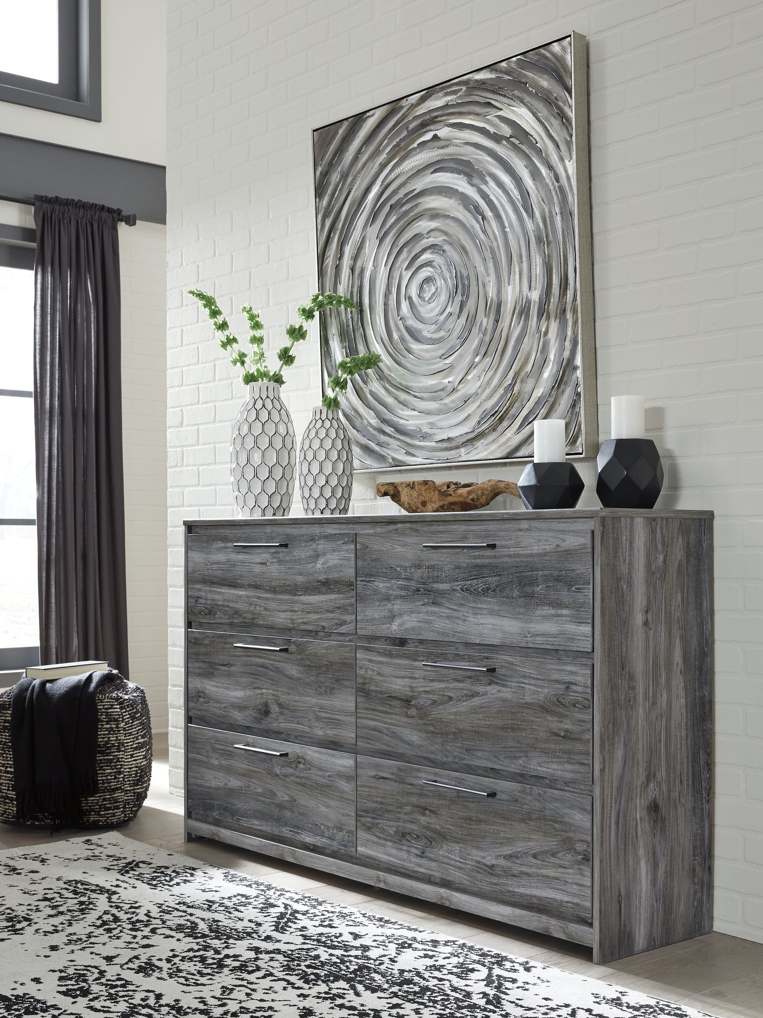 Baystorm Gray Full Panel Headboard, Dresser and Nightstand - B221B59