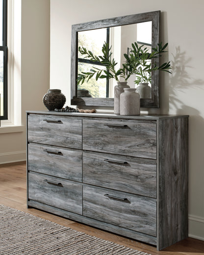 Baystorm Gray King Panel Bed, Dresser, Mirror and Chest - B221B52