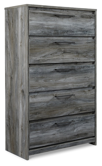Baystorm Gray King Panel Bed, Dresser, Mirror and Chest - B221B52