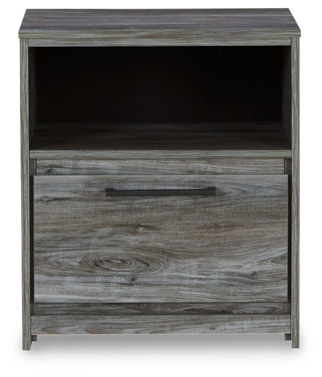 Baystorm Gray Twin Panel Headboard Bed, Dresser, Mirror and Nightstand - B221B74