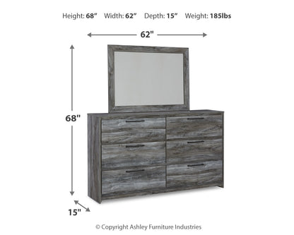 Baystorm Gray Twin Panel Headboard Bed, Dresser, Mirror and Nightstand - B221B74