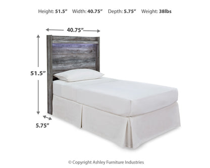 Baystorm Gray Twin Panel Headboard Bed, Dresser, Mirror and Nightstand - B221B74