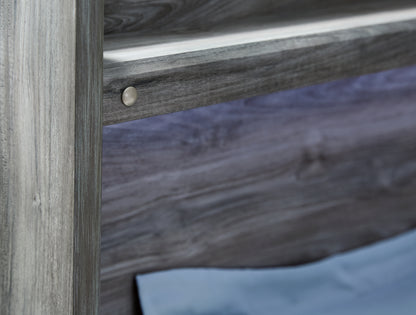 Baystorm Gray Twin Panel Headboard Bed, Dresser, Mirror and Nightstand - B221B74