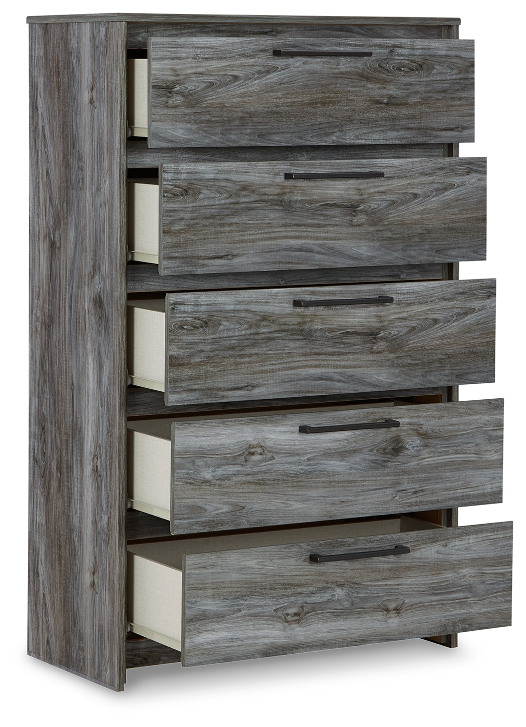 Baystorm Gray Twin Panel Headboard Bed, Dresser, Mirror and Nightstand - B221B74