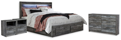 Baystorm King Storage Bed, Dresser and 2 Nightstands - B221B85