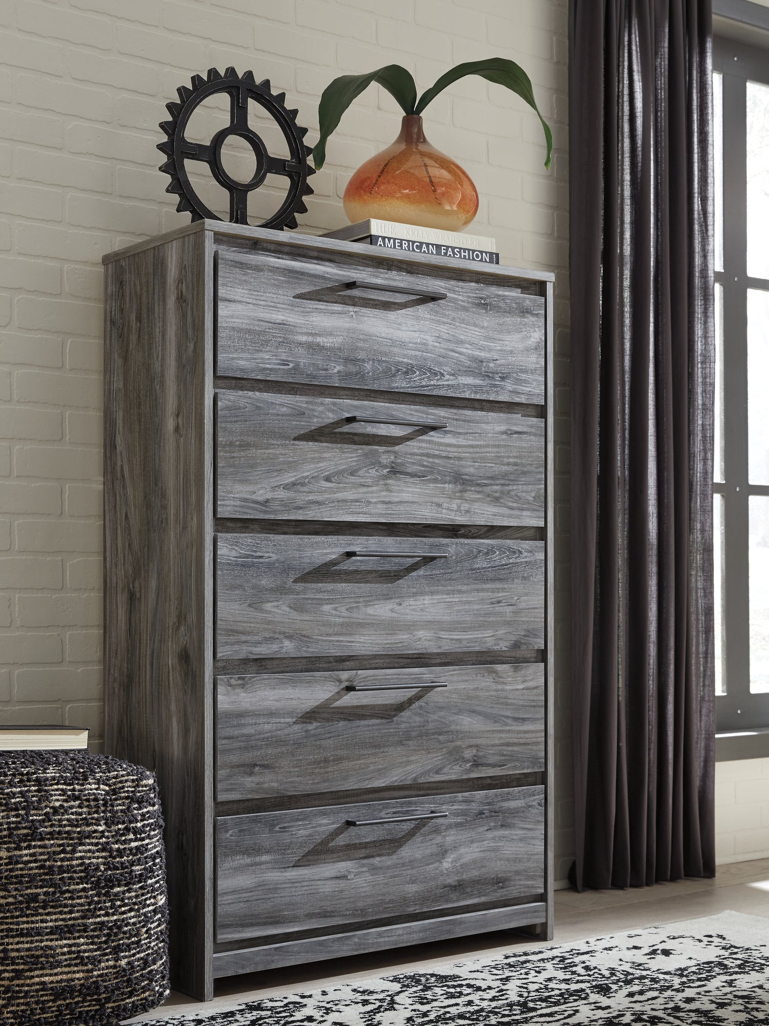 Baystorm Twin Panel Bed, Dresser, Mirror and Chest - B221B95