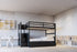 BB52 FULL/FULL Bunk Bed w/Twin Trundle + Staircase Storage - B52 BLACK