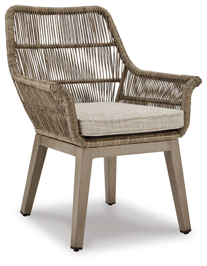 Beach Front Outdoor Dining Table and 4 Chairs in Beige - PKG015466