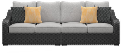 Beachcroft Black/Light Gray 5-Piece Outdoor Sectional - P792P6