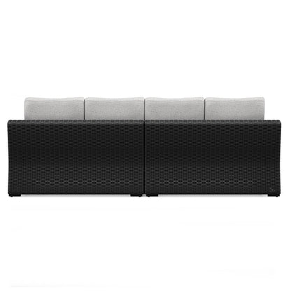 Beachcroft Black/Light Gray 5-Piece Outdoor Sectional - P792P6