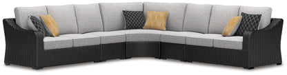 Beachcroft Black/Light Gray 5-Piece Outdoor Sectional - P792P6