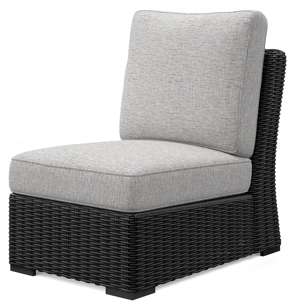 Beachcroft Black/Light Gray 5-Piece Outdoor Sectional - P792P6