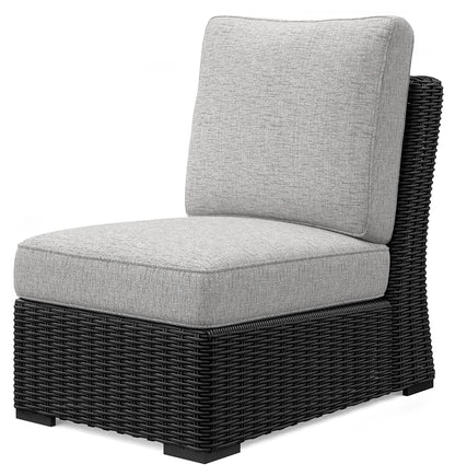 Beachcroft Black/Light Gray 5-Piece Outdoor Sectional - P792P6