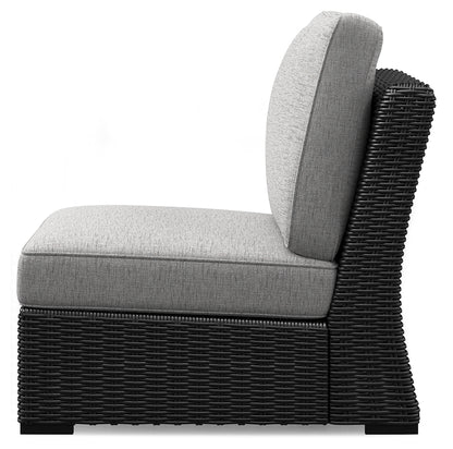 Beachcroft Black/Light Gray 5-Piece Outdoor Sectional - P792P6