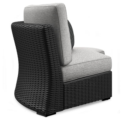 Beachcroft Black/Light Gray 5-Piece Outdoor Sectional - P792P6