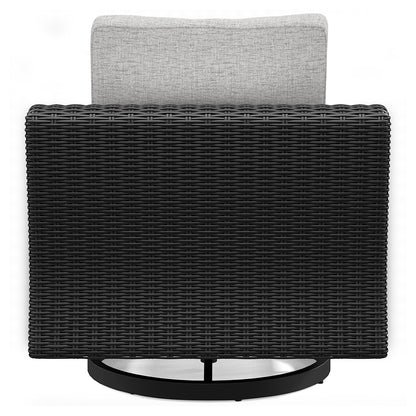 Beachcroft Black/Light Gray Outdoor Sofa and 2 Lounge Chairs - P792P8
