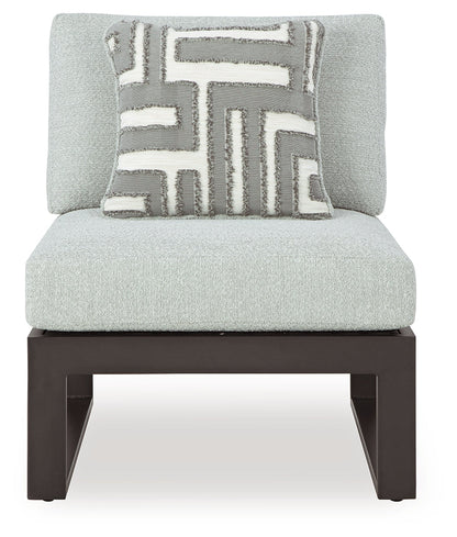 Beachloft 5-Piece Outdoor Sectional with Ottoman in Black/Gray from Ashley - Luna Furniture