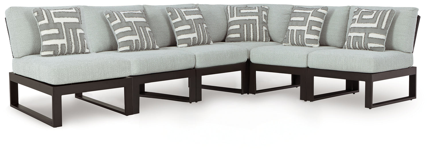 Beachloft Black 6-Piece Outdoor Sectional - P490P1