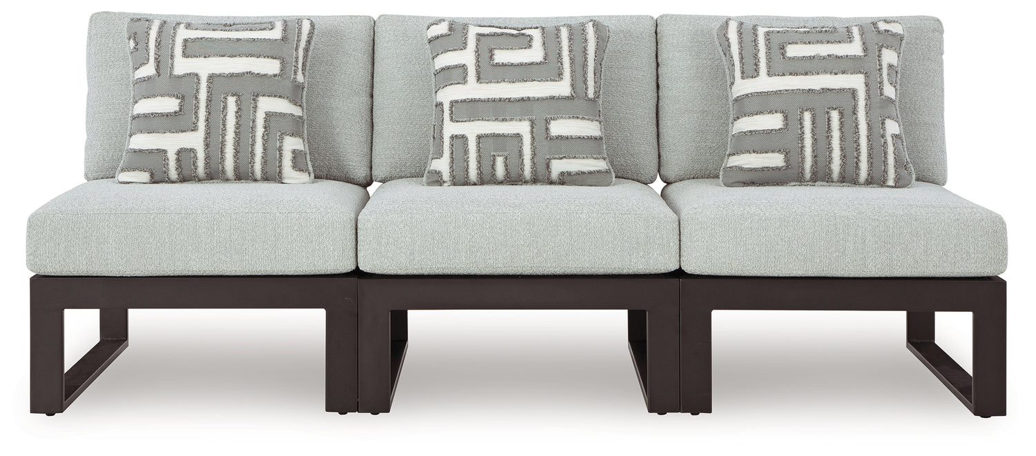 Beachloft Black/Gray 3-Piece Outdoor Sectional - P490P6