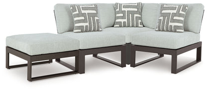 Beachloft Black/Gray 4-Piece Outdoor Sectional - P490P7