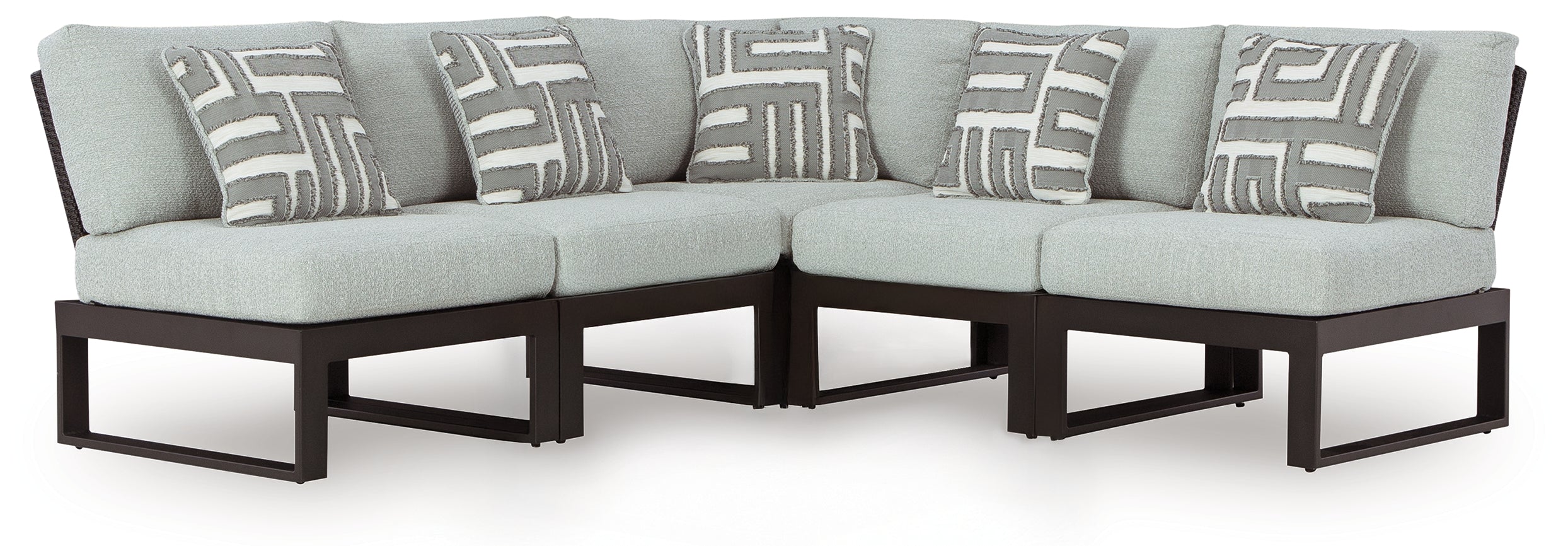 Beachloft Black/Gray 5-Piece Outdoor Sectional - P490P2