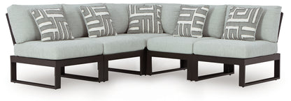 Beachloft Black/Gray 5-Piece Outdoor Sectional - P490P2