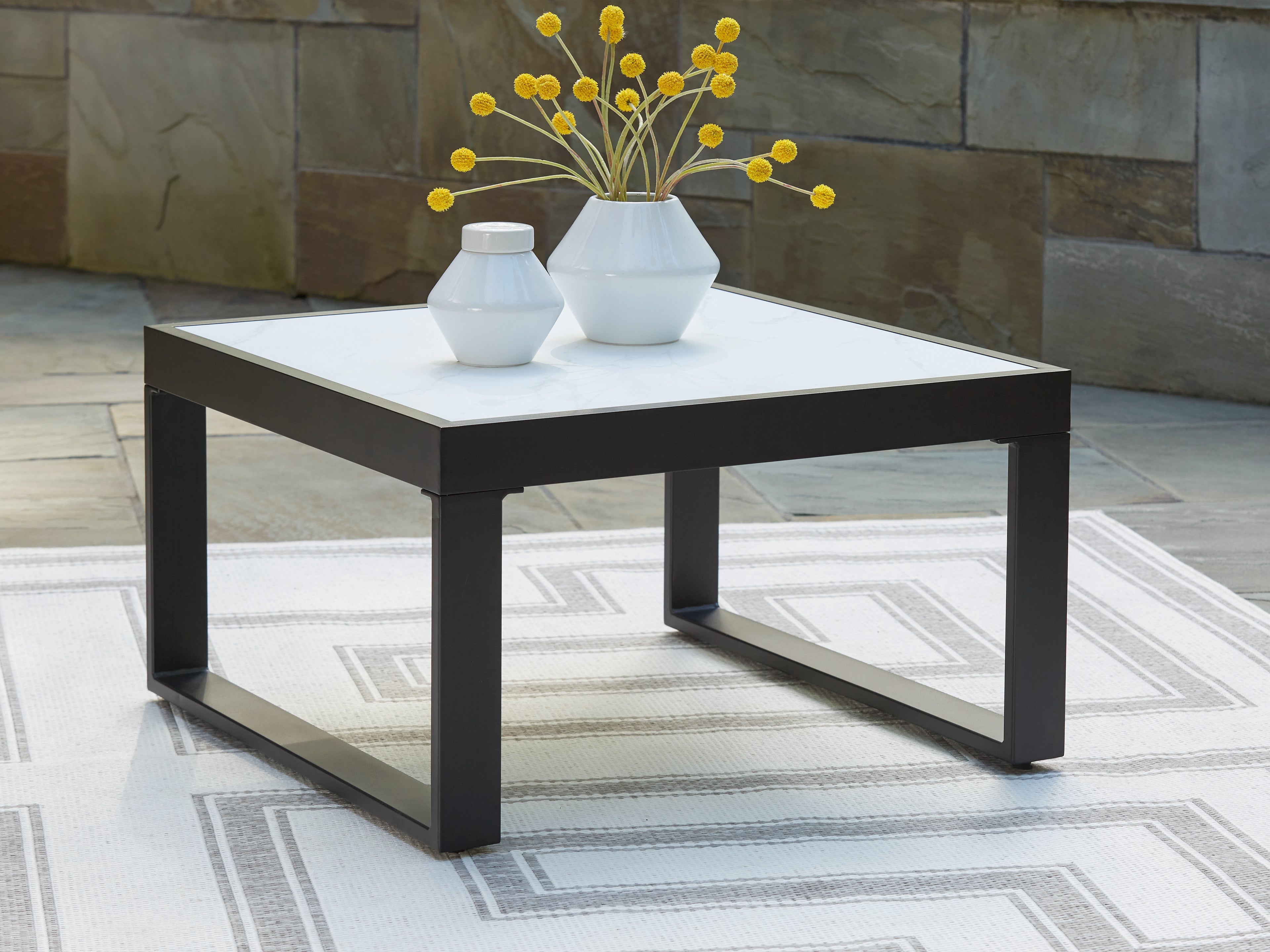 Beachloft Black/Gray Outdoor Coffee Table - P490-708