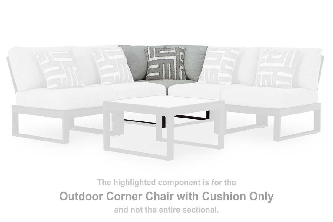 Beachloft Black/Gray Outdoor Corner Chair with Cushion - P490-877