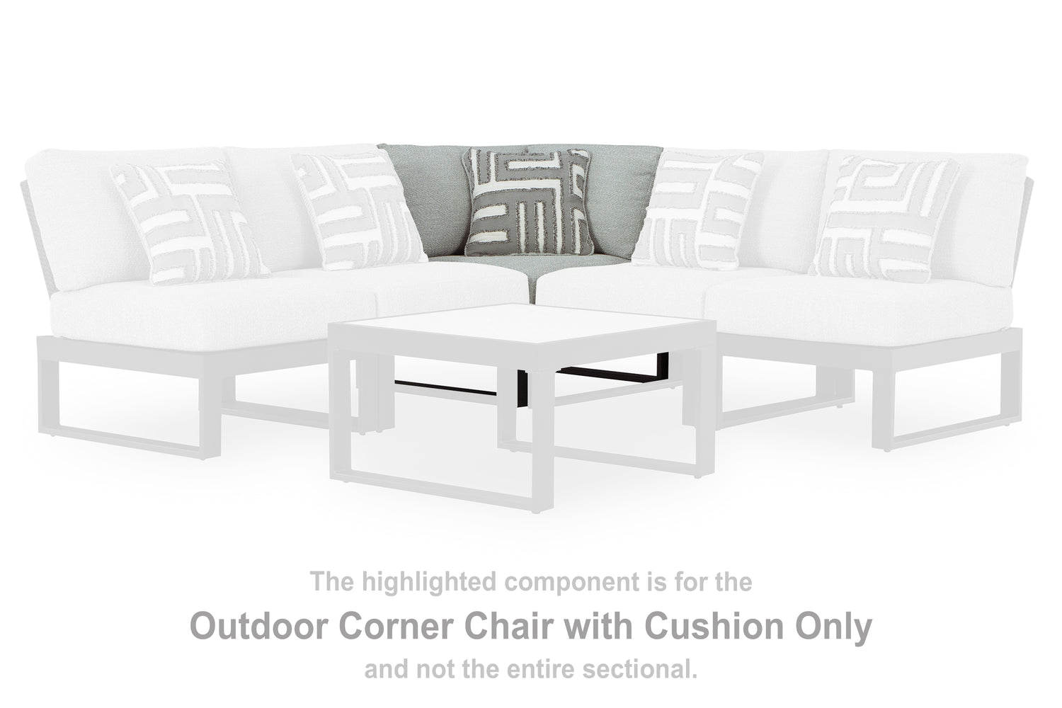 Beachloft Black/Gray Outdoor Corner Chair with Cushion - P490-877
