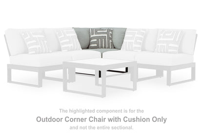 Beachloft Black/Gray Outdoor Corner Chair with Cushion - P490-877