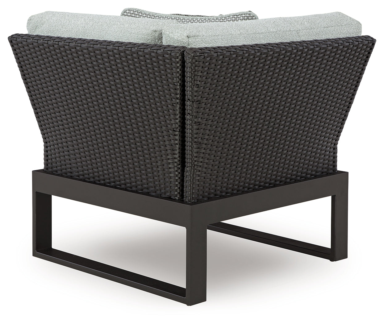 Beachloft Black/Gray Outdoor Corner Chair with Cushion - P490-877