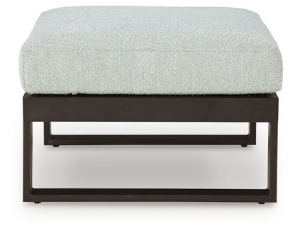 Beachloft Black/Gray Outdoor Ottoman with Cushion - P490-814
