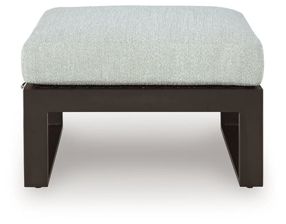 Beachloft Black/Gray Outdoor Ottoman with Cushion - P490-814