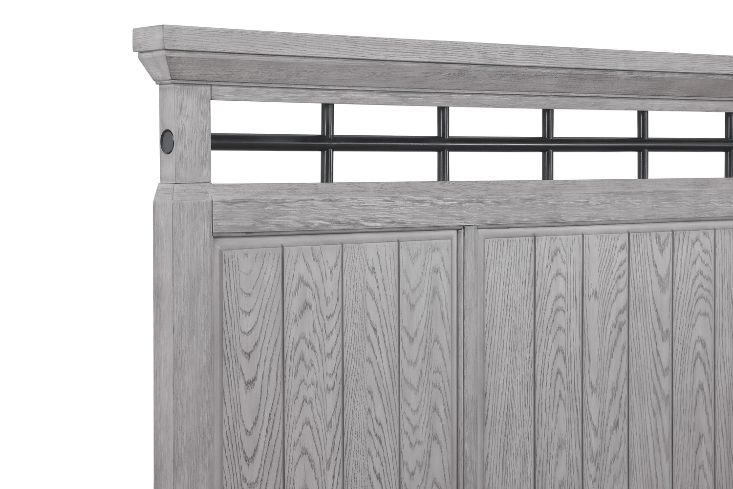 Beckett Rustic Gray Footboard Bench Panel Bedroom Set - SET | B1900-Q-HB | B1900-Q-FB | B1900-KQ-RAIL | B1900-2 | B1900-4