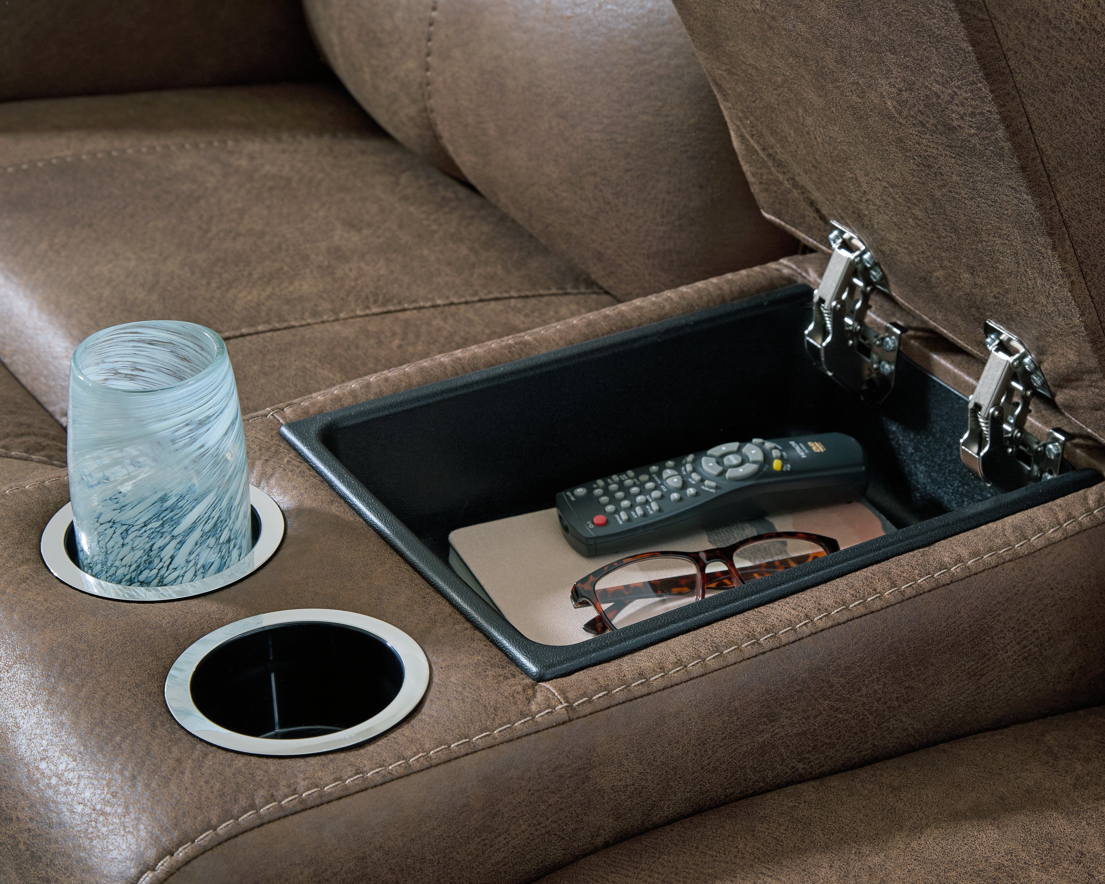 Beckley Place Earth Power Reclining Loveseat with Console - PC9180218