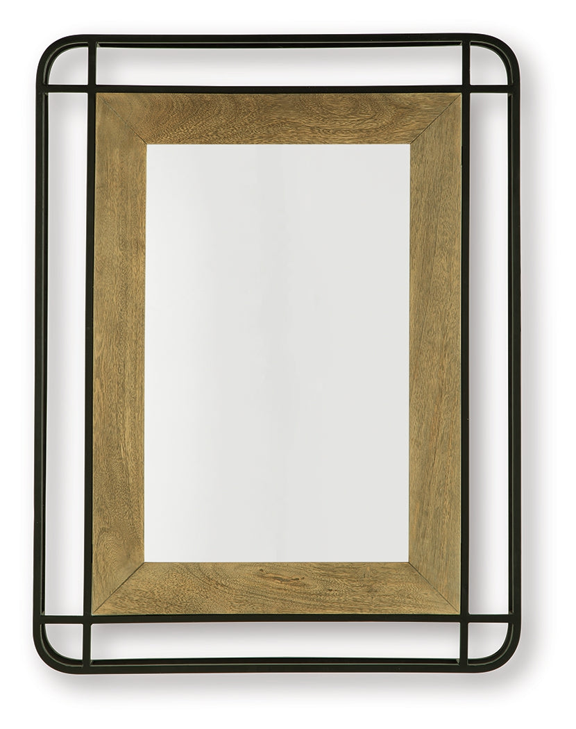 Beelman Black/Brown Accent Mirror - A8010409