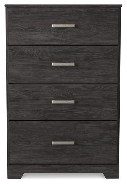 Belachime Charcoal King Panel Bed, Dresser, Chest and 2 Nightstands - B2589B14
